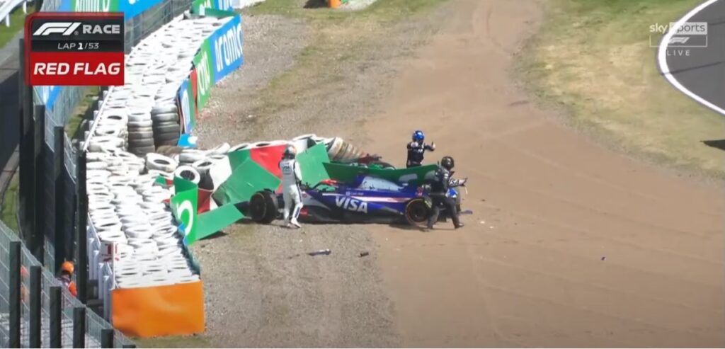 2024 F1 Japanese Grand Prix race crash