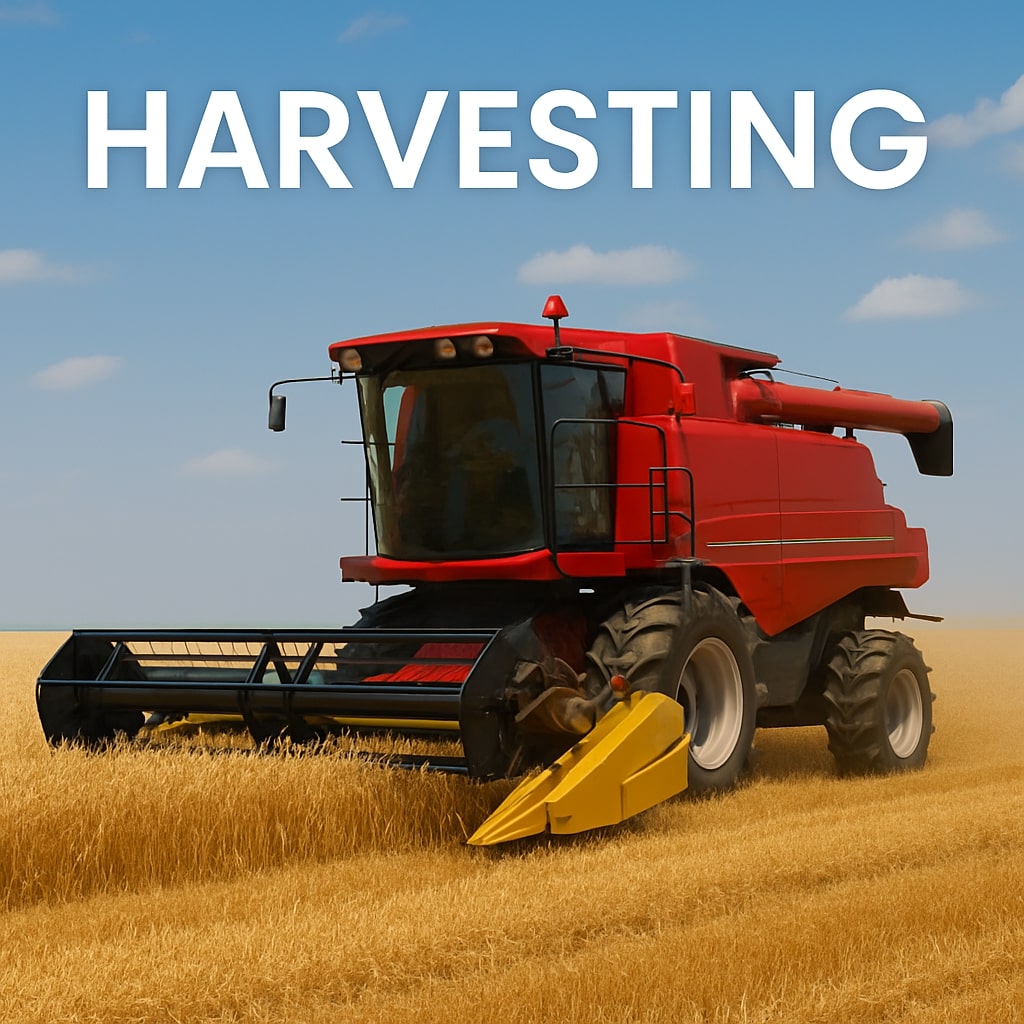 Agricultural vehicles harvesting