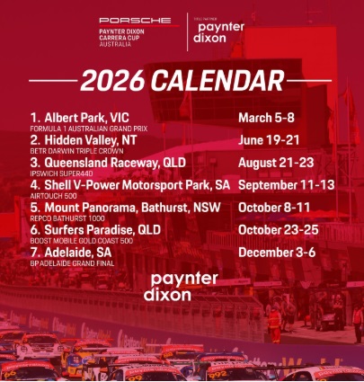 2026 Porsche Carrera Cup calendar Australia