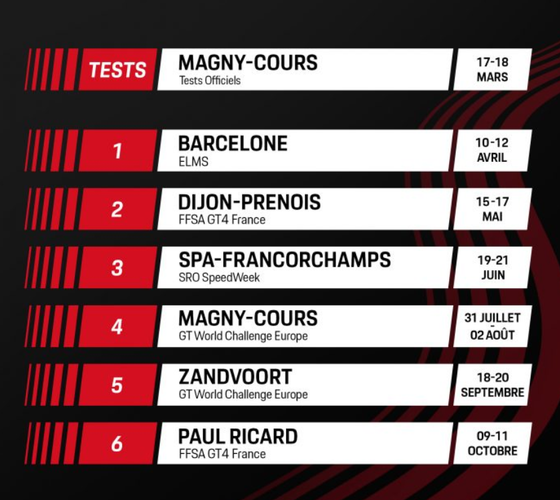 2026 Porsche Carrera Cup calendar France