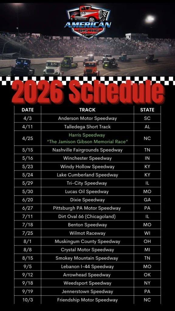 2026 NA Big Rig racing calendar 1
