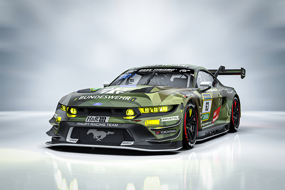 “Full camouflage” for the Nordschleife HRT unveils Bundeswehr Ford Mustang GT3 for 2026 Nürburgring 24 Hours 