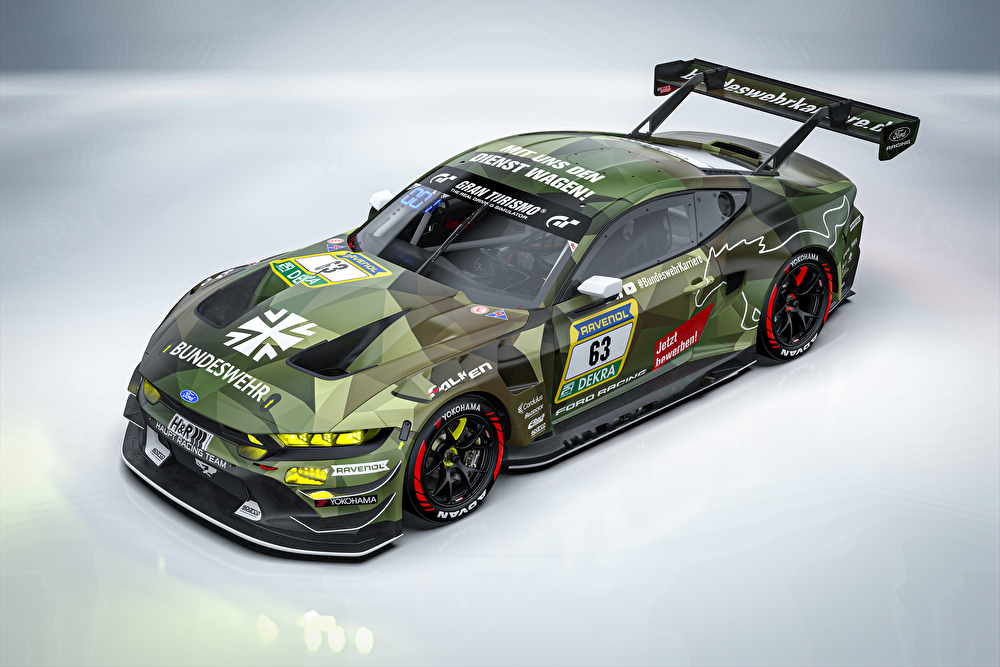 “Full camouflage” for the Nordschleife HRT unveils Bundeswehr Ford Mustang GT3 for 2026 Nürburgring 24 Hours 