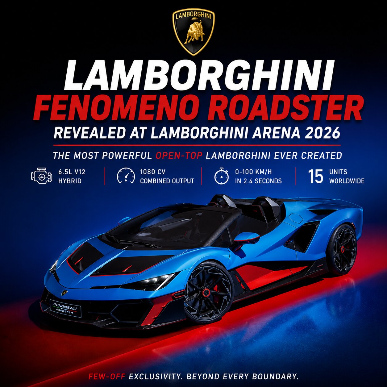 Lamborghini Fenomeno Roadster Revealed at Lamborghini Arena 2026
