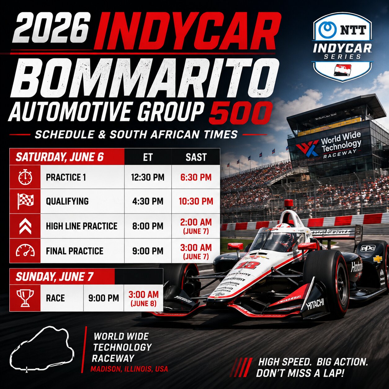 2026 IndyCar Bommarito Automotive Group 500 Schedule