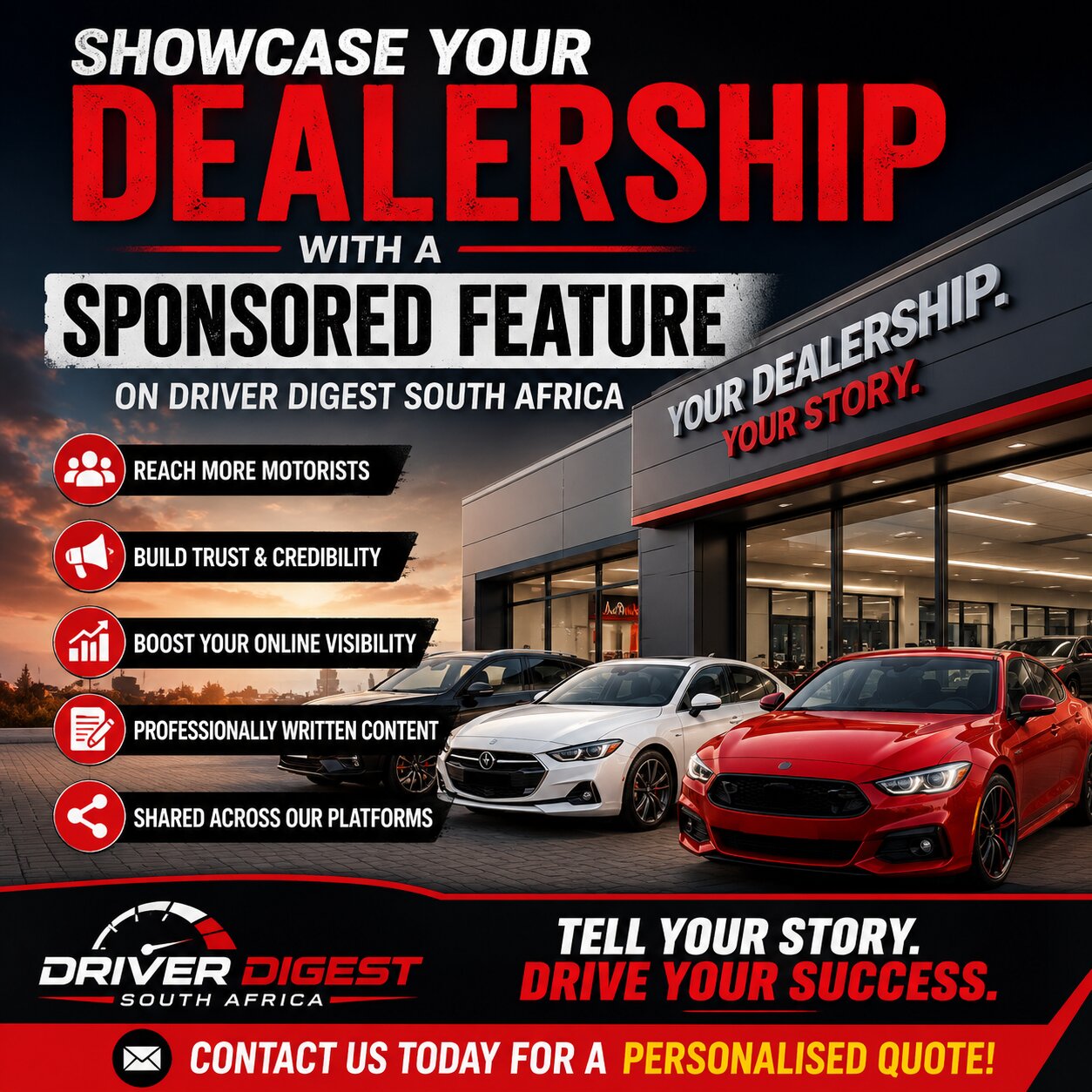 Showcase Your Dealership with a Sponsored Feature on Driver Digest South Africa