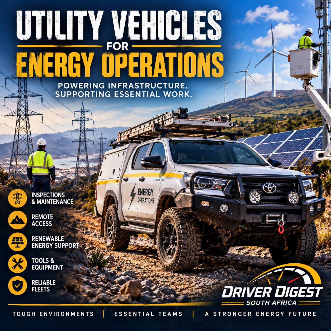 Utility vehicles for energy operations