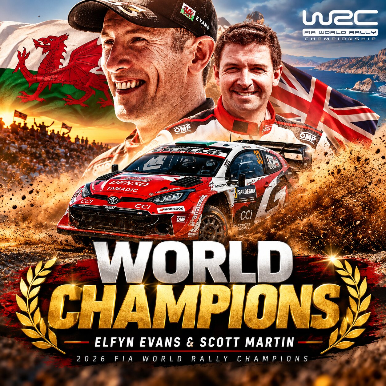 Elfyn Evans and Scott Martin Are 2026 WRC World Champions